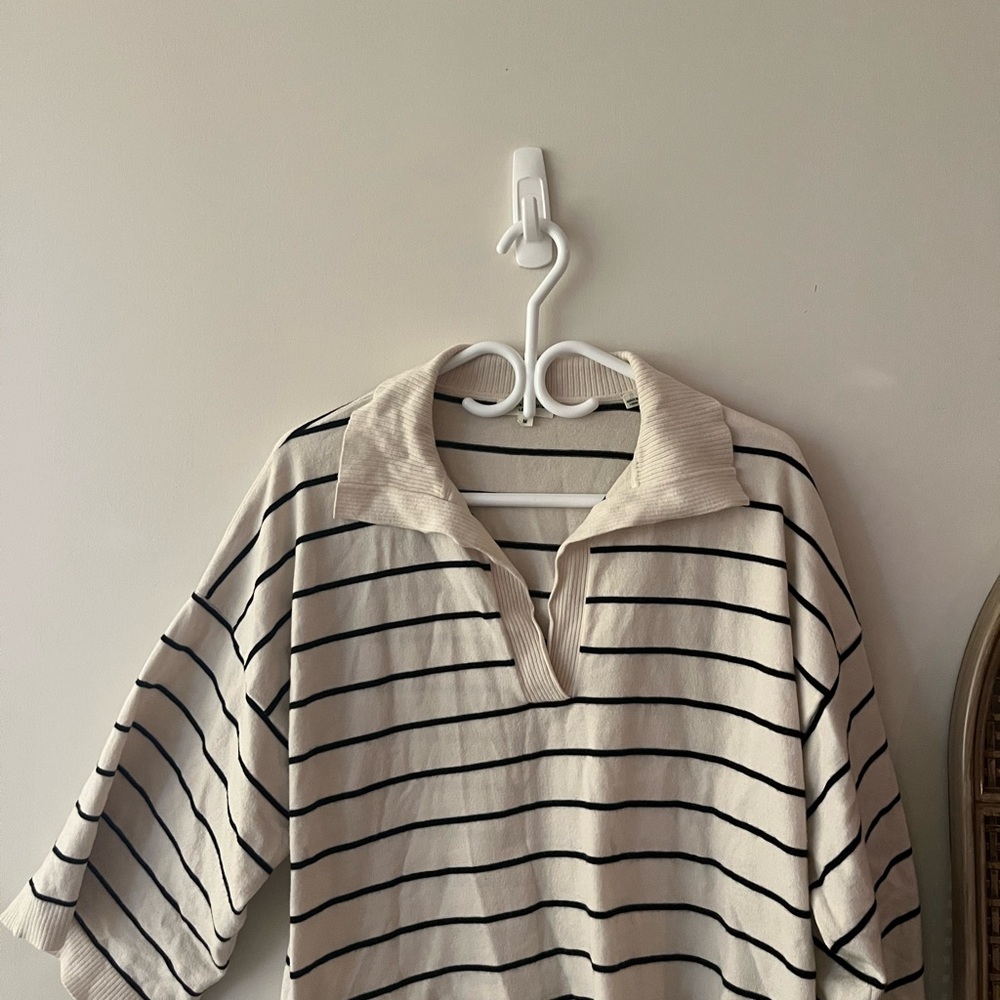 Striped Collared Sweater - Picture 2 of 5